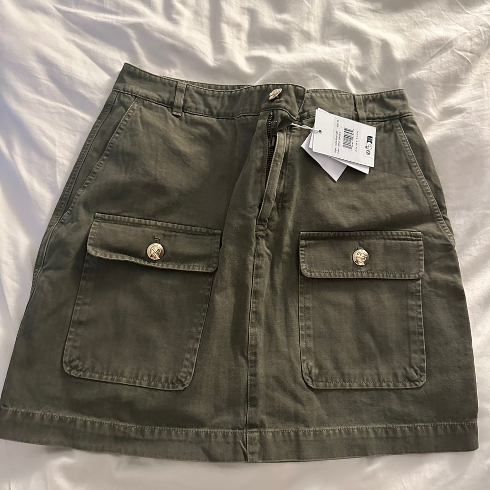 Anine Bing Khaki Mini Skirt with Pockets